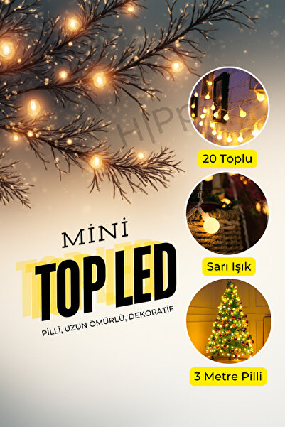 SARFEX STORE Mini Top Led Boncuk Pilli Gün Işığı Dekoratif Aydınlatma