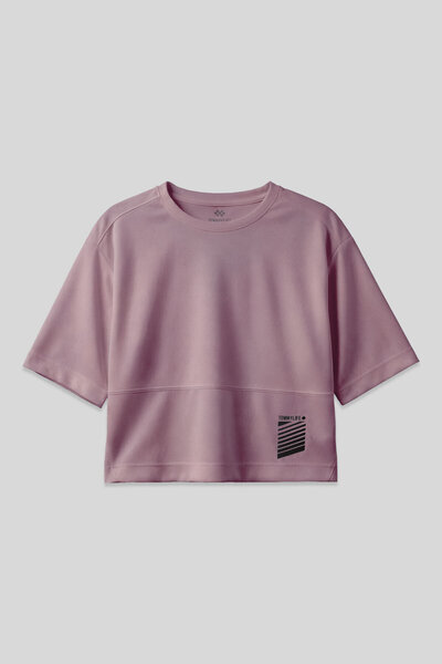TOMMY LIFE Tricou pentru femei Dusty Rose, texturat, subțire, flexibil, supra...