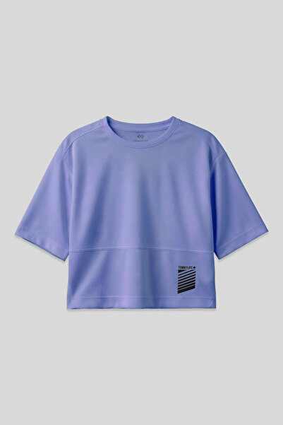 TOMMY LIFE Eflatun Nefes Alan Dokulu İnce Esnek Oversize Fit Performans Kadın...