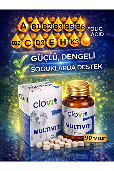 Clovit Köpek Multivit – Yavru, Yetişkin, Hamile & Yaşlı Köpekler İçin Multivi...