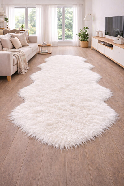 Madame Clean Home Lüx Kuzu Post Peluş Süet Taban İnce Halı Yumuşak Doku Premi...