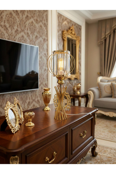 365GUNSERİSONU Modern Decorative Gold Metal Auger Crystal Stone Crystal Circu...