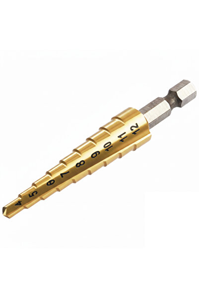 Tomax KADEMELİ MATKAP UCU 4 - 12 mm ALTIGEN SAPLI