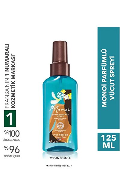 Yves Rocher Monoi Vücut Spreyi 125ml / Şampuan Masaj Fırçası Hediyeli