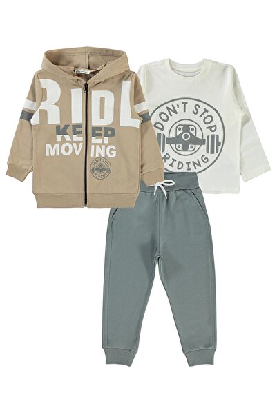 Civil Boys Erkek Çocuk 3' Lü Eşofman Takımı 2-5 Yaş Bej