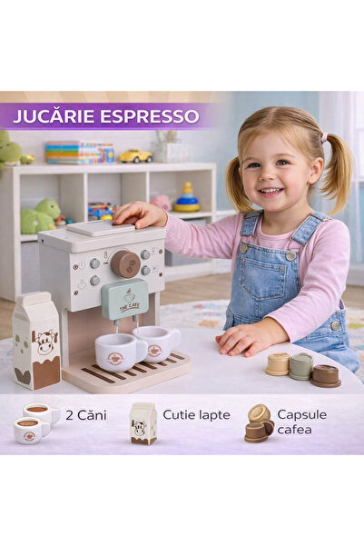 SMARTECH Toy Coffee Machine, Espresso for Kids, Montessori Café Junior