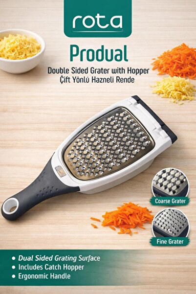 Rota Produal Hazneli Çift Yönlü Rende - Ergonomik Kaymaz Saplı Pratik Peynir ...