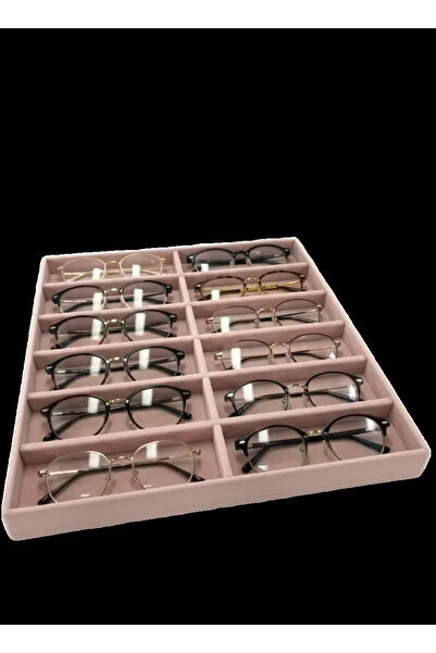 Aydın Decor حامل نظارات محلي جديد كبير 1 عالي الجودة من جلد الغزال الوردي مقا...