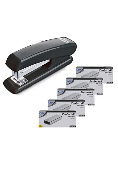 Mas 758 Stapler 24/6 Black + 5 Pieces Staple Wire