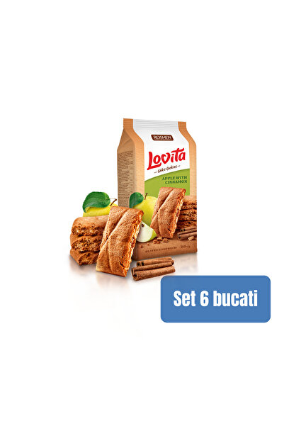 Roshen SET OF 6 PIECES - LOVITA BISCUITS WITH APPLE AND CINNAMON 168g