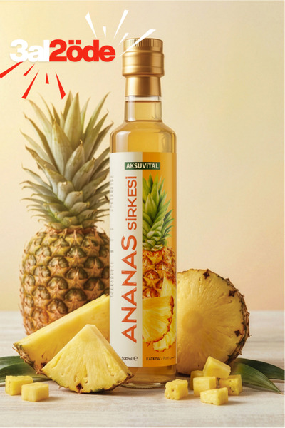 Aksu Vital Ananas Sirkesi 500 ml - Katkısız, Doğal Fermantasyon