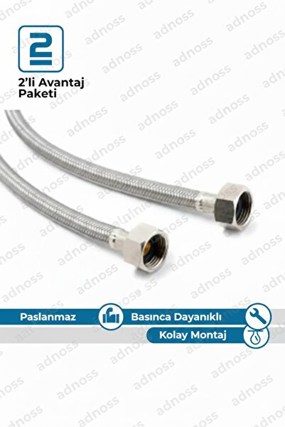 Genel Markalar ÇELİK BAĞLANTI 3/8*3/8 70CM - 2 ADET , ÇELİK BAĞLANTI , KLOZET...