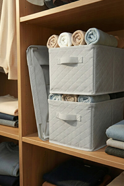 SER&YAT Organizator pentru rafturi 25 cm - Tesatura gri Tela |   2 bucăți |  ...