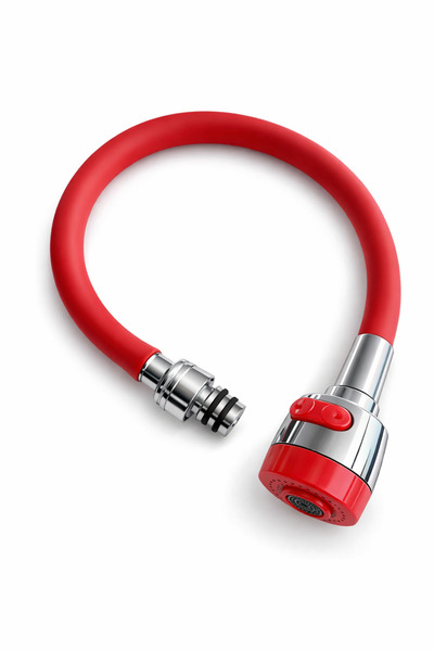 Solid Oynar Başlıklı Spiral Esnek 2 Fonksiyonlu Lavabo & Mutfak Musluk Ucu Kı...