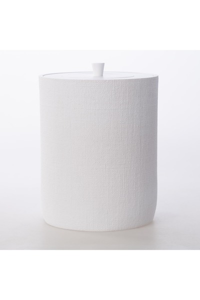 Selim سلة المهملات من الكتان الأبيض