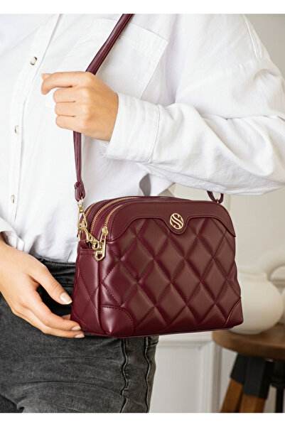 Sanmorris حقيبة كتف وحقيبة كروس نسائية قابلة للتعديل مكونة من 4 أقسام من بورد...