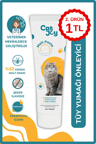 CATJOY Anti-hairball Kedi Maltı Macunu 100 gr - Kediler Için Tüy Yumağı Önley...