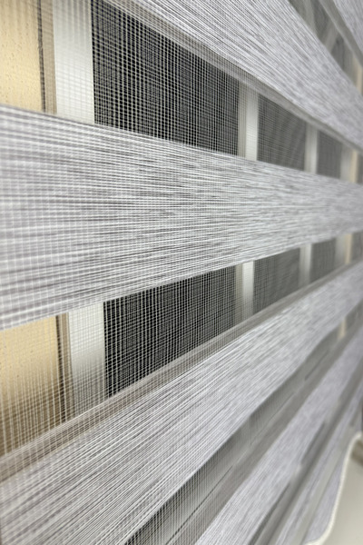 StorBurada Bambu Gri Zebra Stor Perde Alüminyum Kasa Kolay Montaj Z-400V04