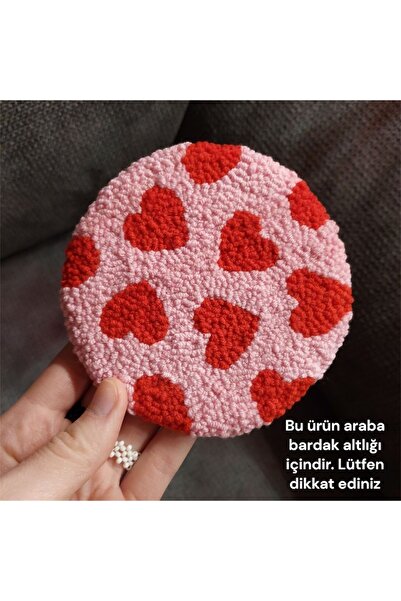 Goong 2’li Punch Araba Bardak Altlığı- Kalp Desenli