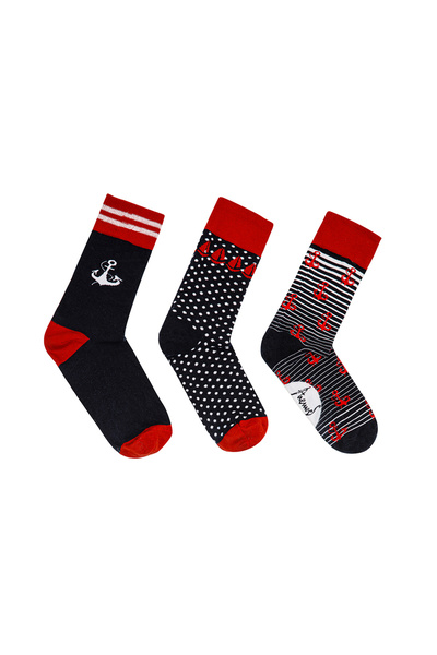 ANEMOSS Mens Cotton 3-Pair Pack Patterned Socks, Casual Socks For Men, 8-12 Size