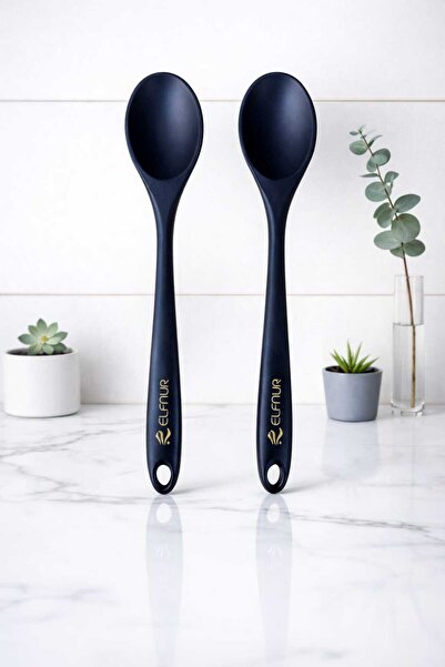 elfnur 2 Adet SERT Uçlu Isıya Dayanıklı Yanmaz Yapışmaz  28 Cm Silikon Yemek ...