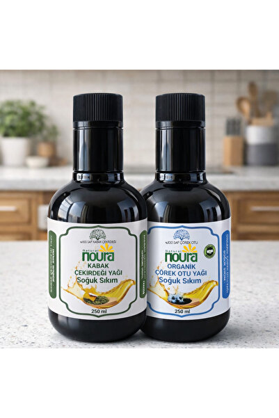Noura Natural Organik Çörekotu Yağı 250 ml ve Kabak Çekirdeği Yağı 250 ml