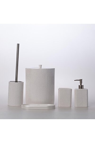 Selim Linen Bathroom Set İnci