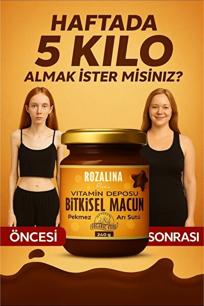 Rozalina Rise İştah açıcı kilo almaya yardımcı Kakaolu Pekmez Vitamin Arı Süt...