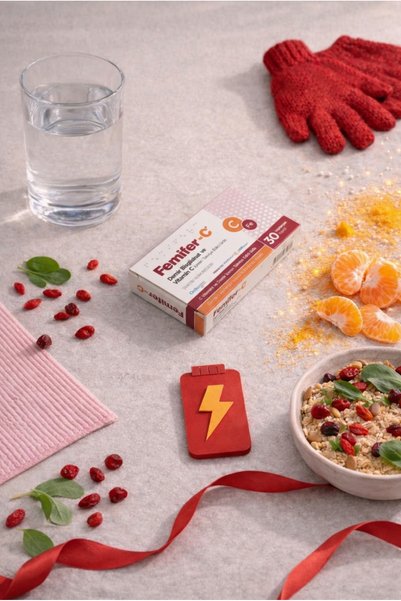 Orthogen Femifer-C Demir Bisglisinat Ve Vitamin C İçeren Takviye Edici Gıda | 30 Vejeteryan Kapsül