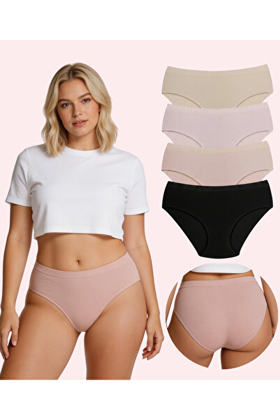 Dominant Büyük Beden Pamuklu Kadın Slip Külot 4'lü Paket - Geniş Kesim Konfor...