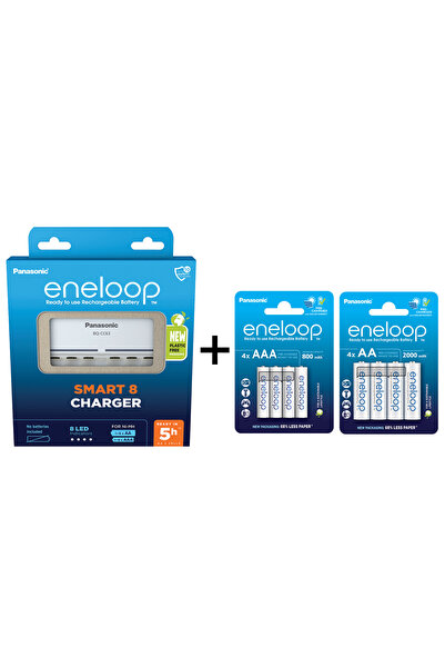 Eneloop Incarcator cu Canale Independente Acumulatori Inclusi, 4x 2000mAh R6 ...