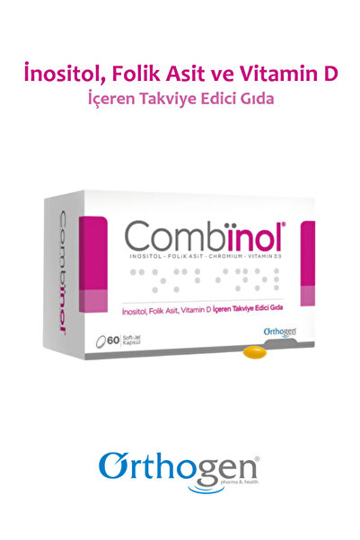 Orthogen Combinol 60 Soft Jel Kapsül | İnositol, Folik Asit, Vitamin ve Miner...