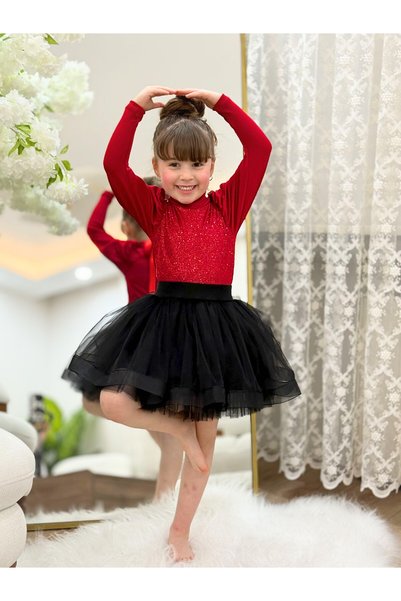 LULLY KİDS Girl's Black Tutu Tulle Skirt Costume 29 October 23 April Skirt