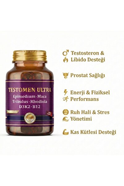 babaki TESTOMEN ULTRA Erkek & Dayanıklılık Desteği | 7 Aktif Ekstrakt + Çinko...