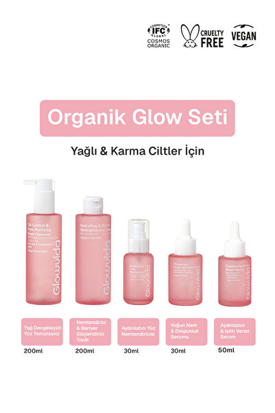5’li Organik Glow Seti | Yağlı & Karma Ciltler İçin
