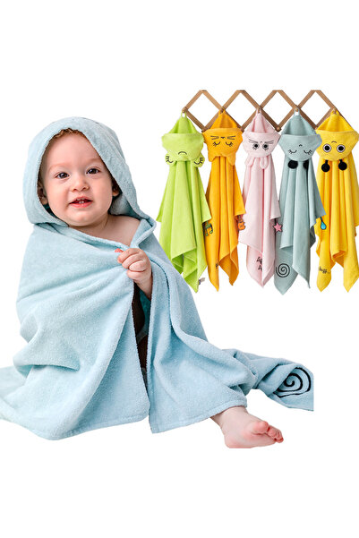 Milk & Moo Milk&Moo Sangaloz Velvet Baby Hooded Towel, 100% Cotton, Soft, Abs...