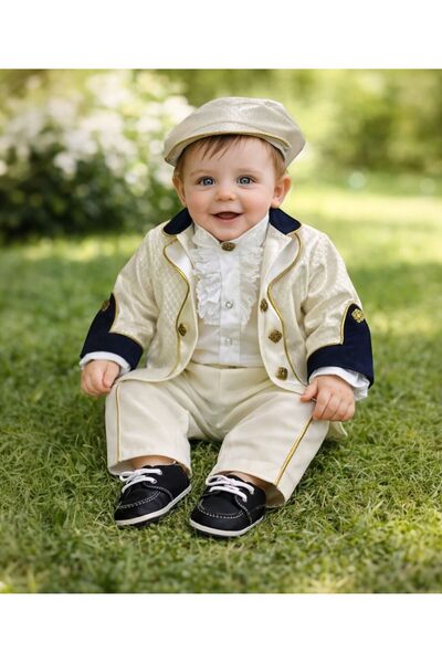 Botez Costum baietel Carol- alb