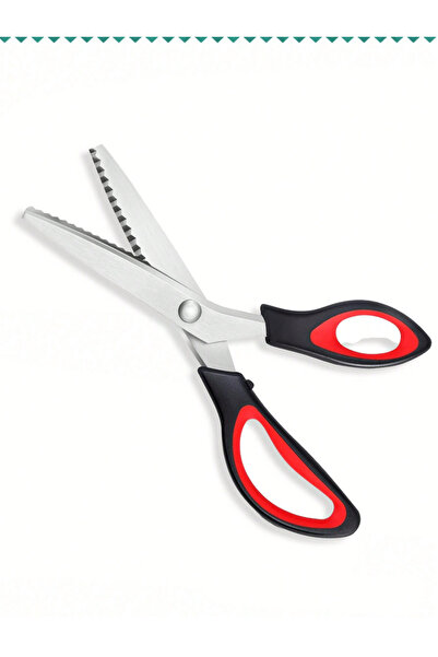 Choice مقص خياطة احترافي أسود وأحمر، قطعة واحدة، مقص دانتيل ، مصنوع من الفولا...