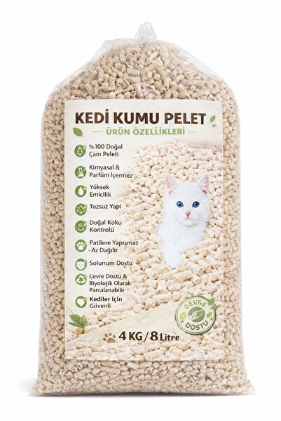 Pak Odun Kömür Pelet A Plus Kedi Kumu Pelet Topaklanmayan Tozsuz 8 Lt