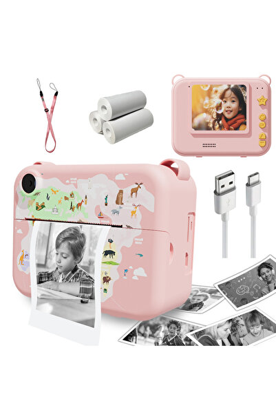 Choice كاميرا زوو الوردية للأطفال، كاميرا رقمية للأطفال، طباعة فورية للصور، م...