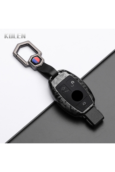 Choice غطاء مفتاح سيارة من ألياف الكربون ABS بثلاثة أزرار، طراز F-Carbon، منا...