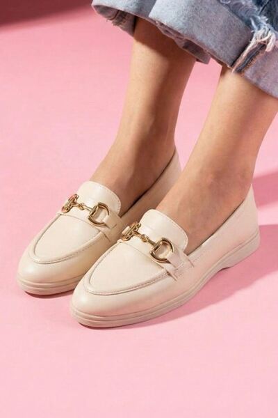 FUGA MODA Παπούτσια Lofita Beige Suede με αγκράφα Loafer Casual