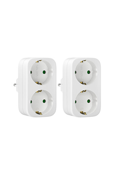 Choice محول كهربائي مزدوج القابس أبيض اللون، قطعتان، بقدرة 4000 واط، لوحة حائ...