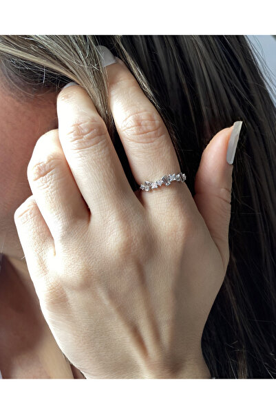 GOX خاتم بسيط مع حجر باجيت صغير وحجر دائري