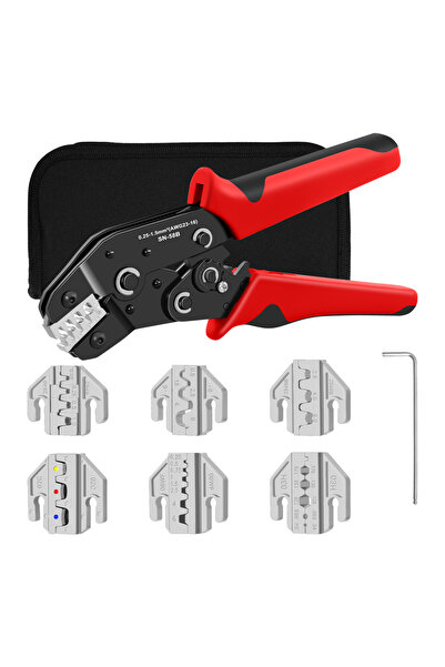 Choice مجموعة أدوات تجعيد الأسلاك بستة فكوك وحقيبة أدوات لأطراف دوبونت JST MO...