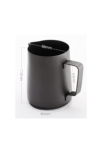 Choice إبريق رغوة الحليب والقهوة من الفولاذ المقاوم للصدأ الأسود سعة 600 مل، ...