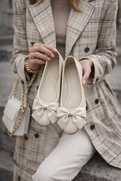 FootFrenzy Sofia Kadın Fiyonk Detaylı Günlük Kullanım Şık-Rahat Babet