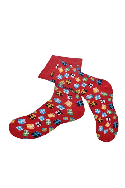 Flora Movable Men's Socks Red (Gift Pack Patterned) - (40/44)