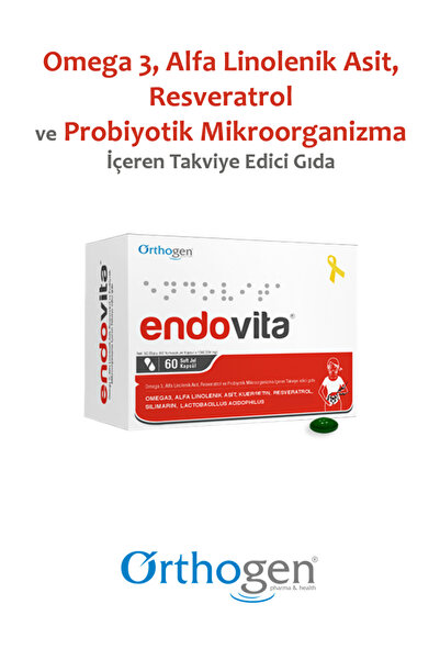 Orthogen Endovita 60 Yumuşak Kapsül | Omega 3, Resveratrol, Kuersetin ve Prob...