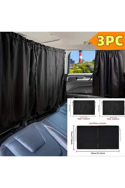 Choice ستارة سوداء - 3 قطع، ستارة شفط لغطاء نافذة السيارة، غطاء واقٍ من الشمس...